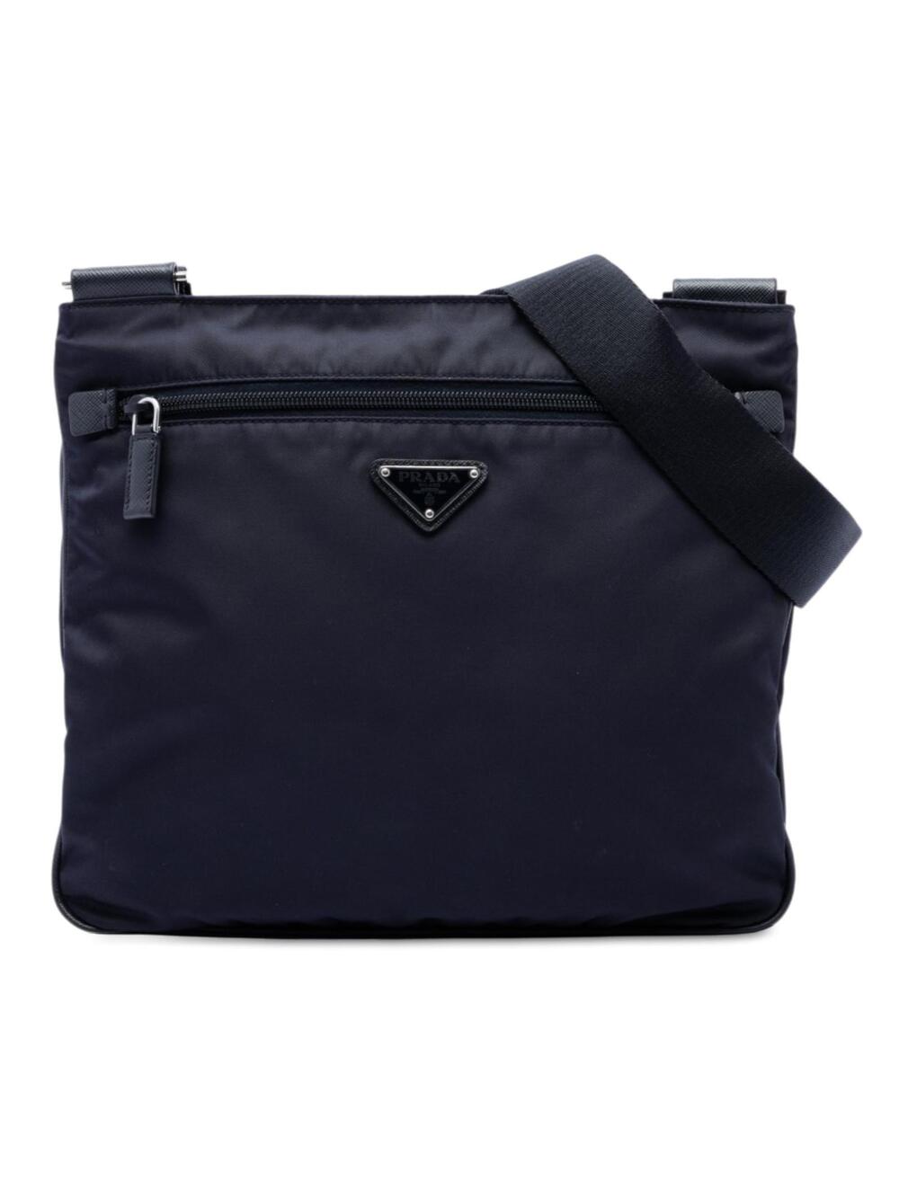 Prada Saffiano Trimmed Tessuto Zip Top #347558P55B